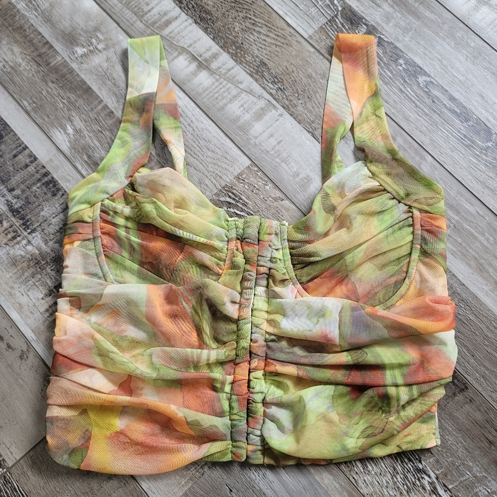 New Zara Tulle Corset Tank Top Size Medium
